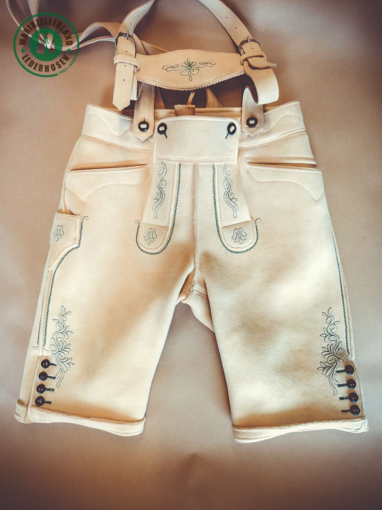 Kurze Hirschlederhose ungefärbt