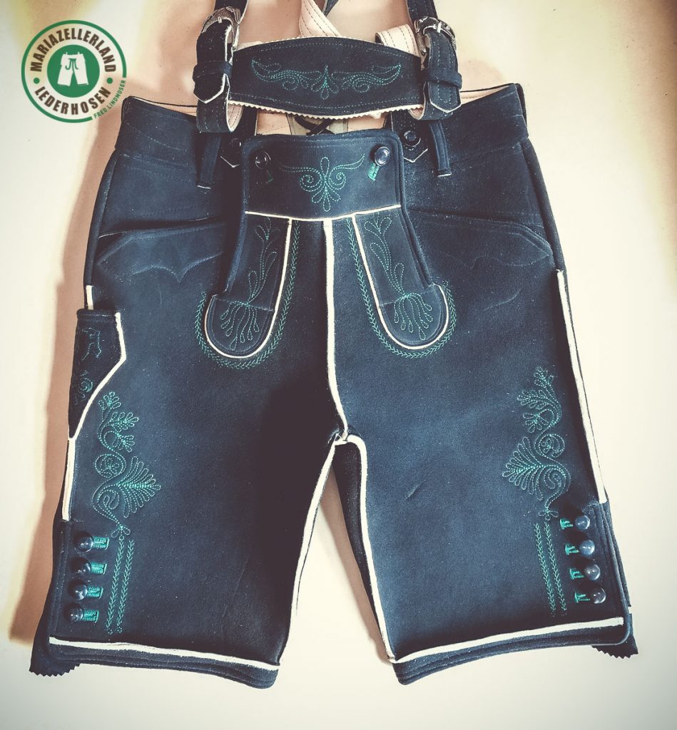 Kurze Hirschlederhose Altschwarz