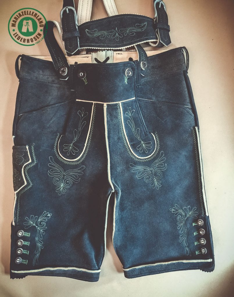 Kurze Hirschlederhose Altschwarz