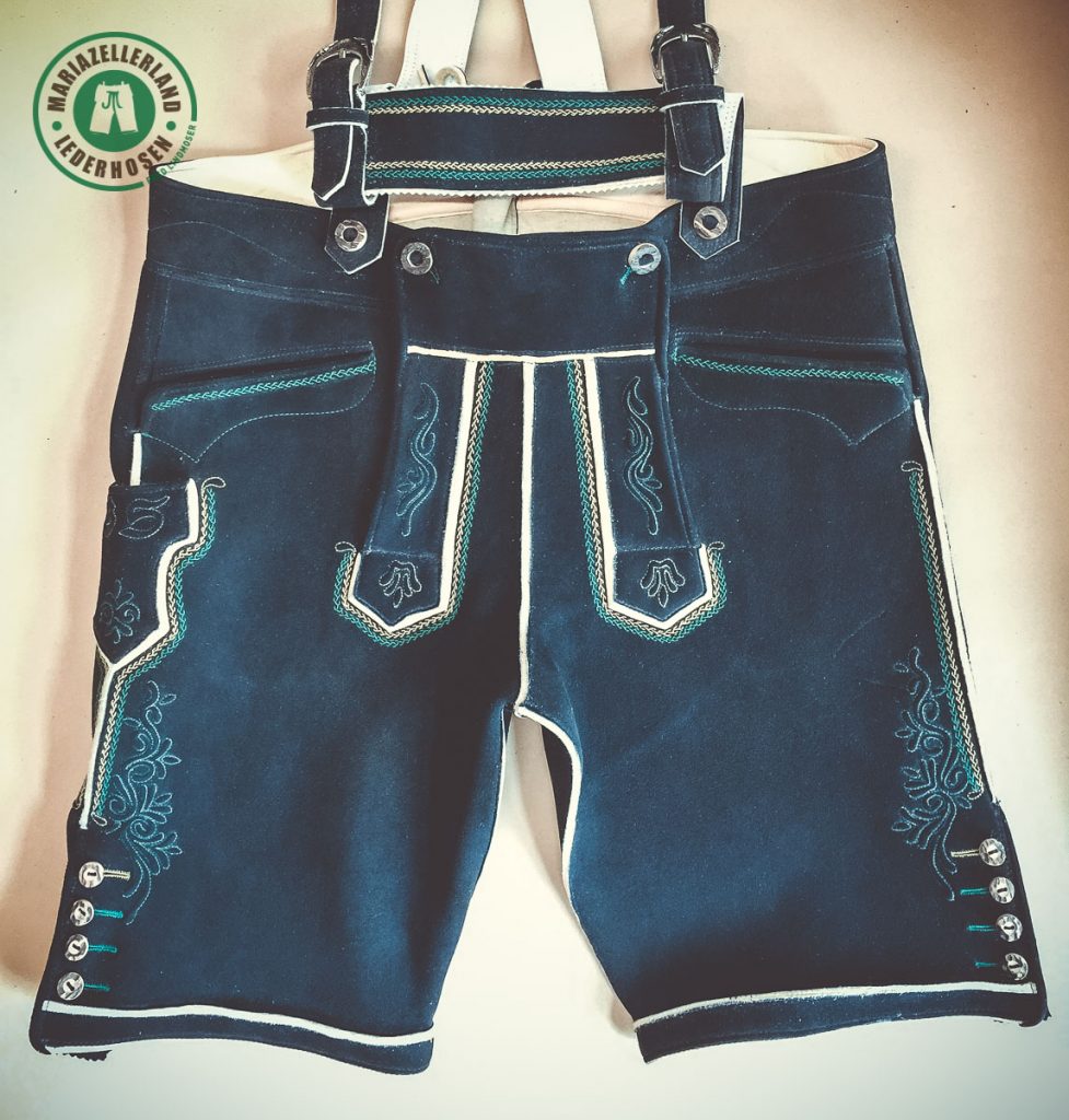 Kurze Hirschlederhose Altschwarz
