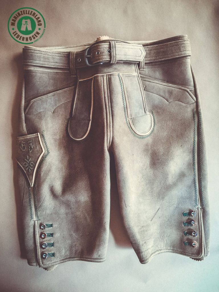 Kurze Hirschlederhose hellantik