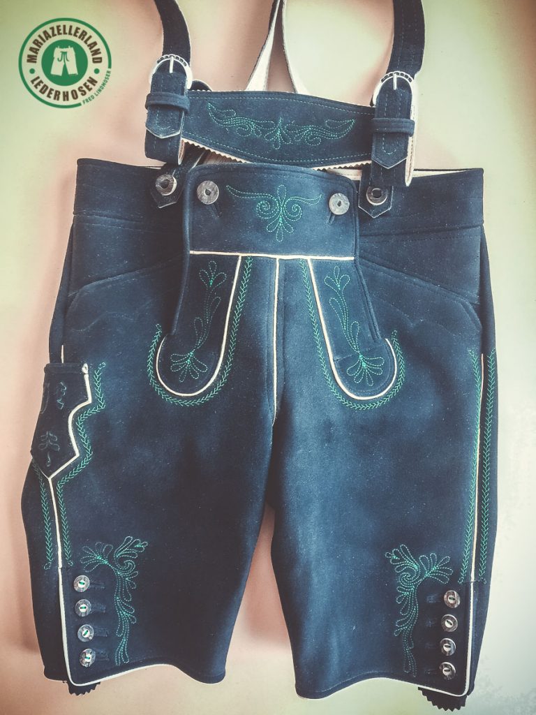 Kurze Hirschlederhose Altschwarz