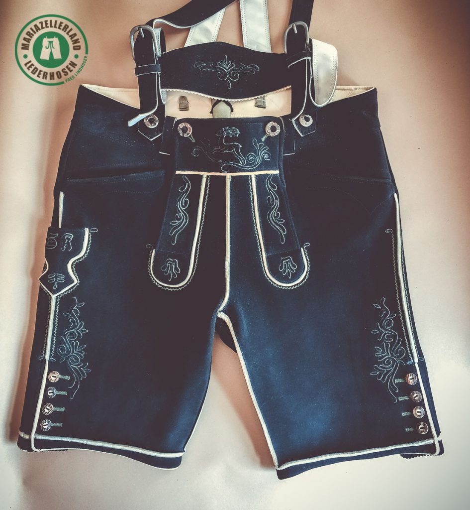 Kurze Hirschlederhose Altschwarz