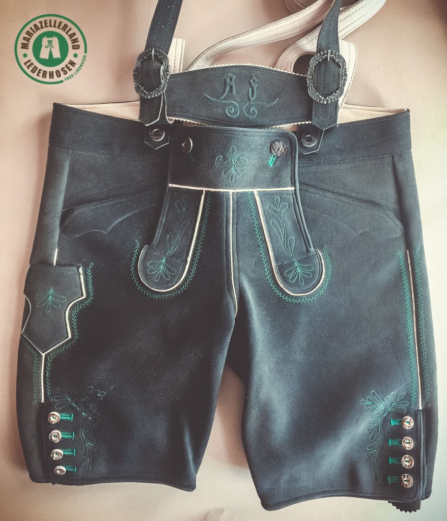 Kurze Hirschlederhose Altschwarz