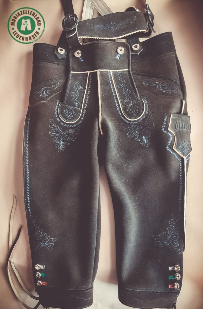 Kniebund Hirschlederhose mittelbraun