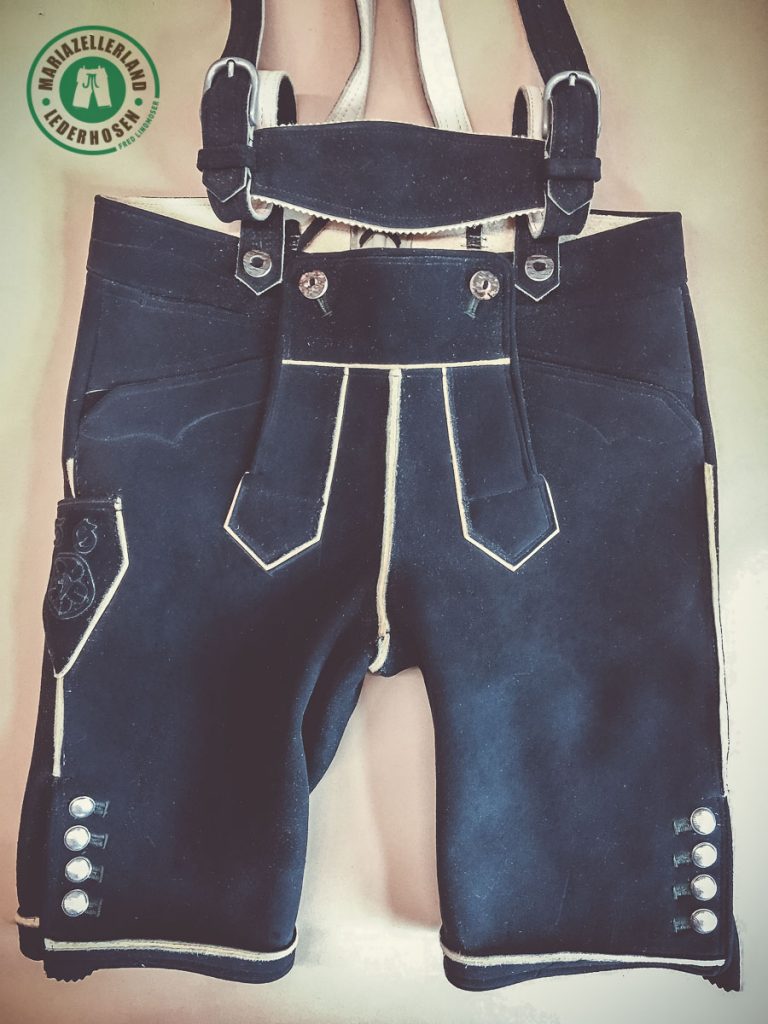 Kurze Hirschlederhose Altschwarz