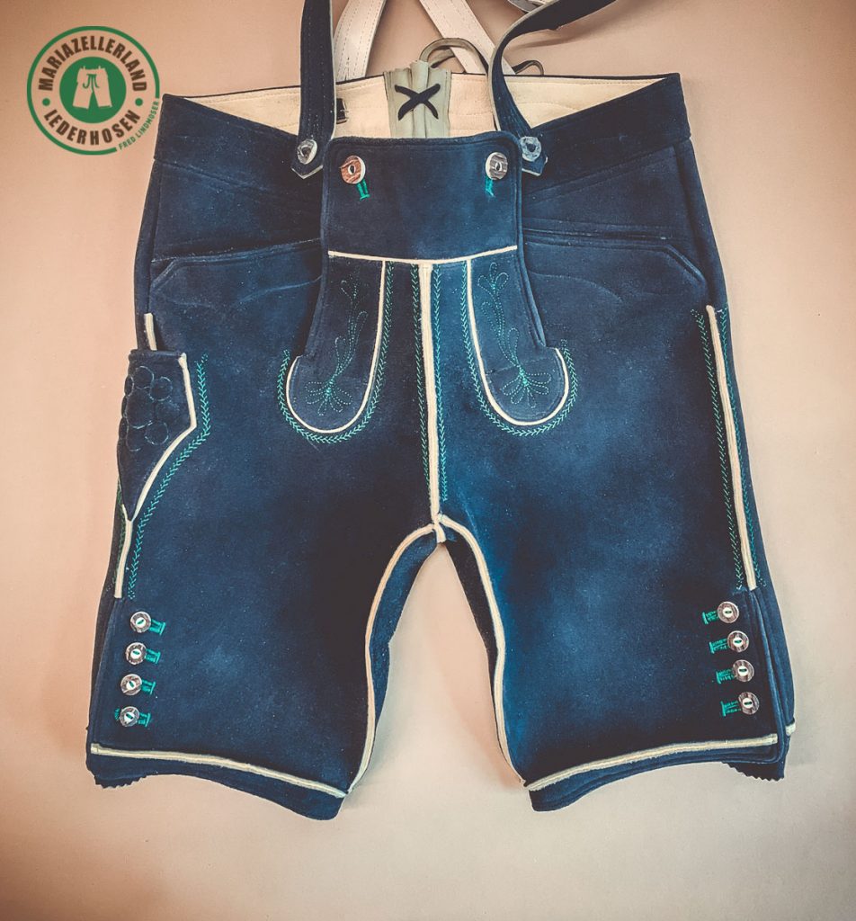 Kurze Hirschlederhose Altschwarz