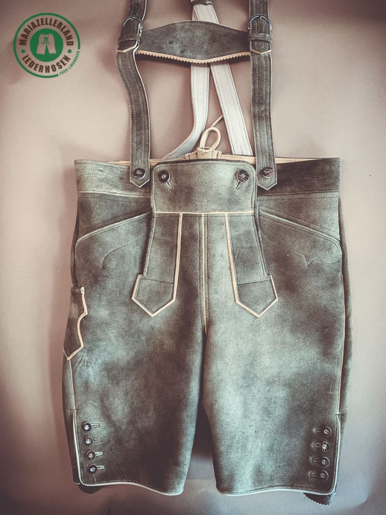 Kurze Hirschlederhose hellantik
