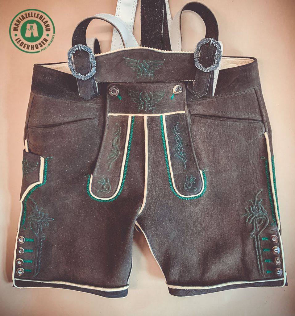 Kurze Hirschlederhose mittelbraun