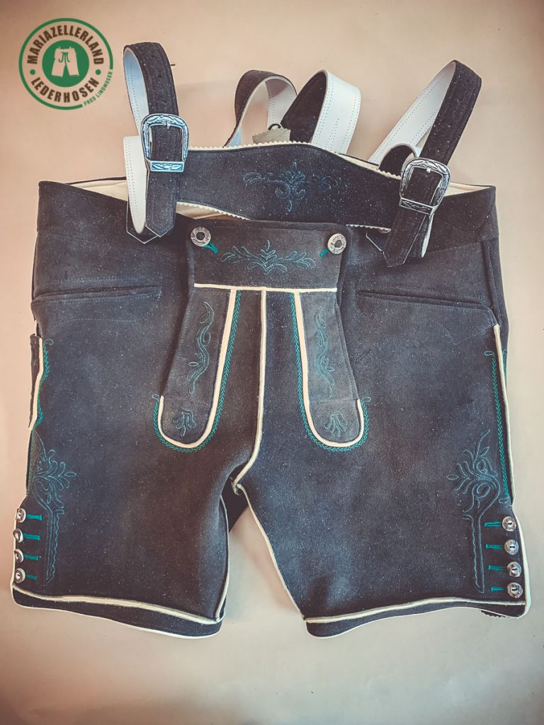 Kurze Hirschlederhose Altschwarz