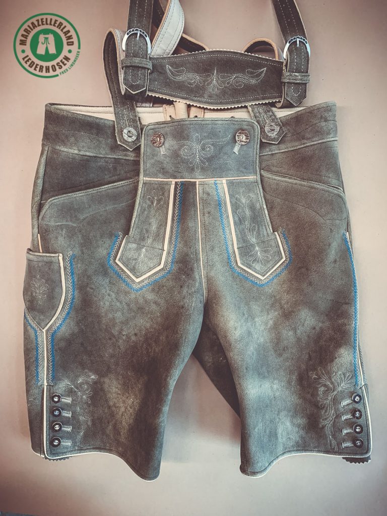 Kurze Hirschlederhose hellantik