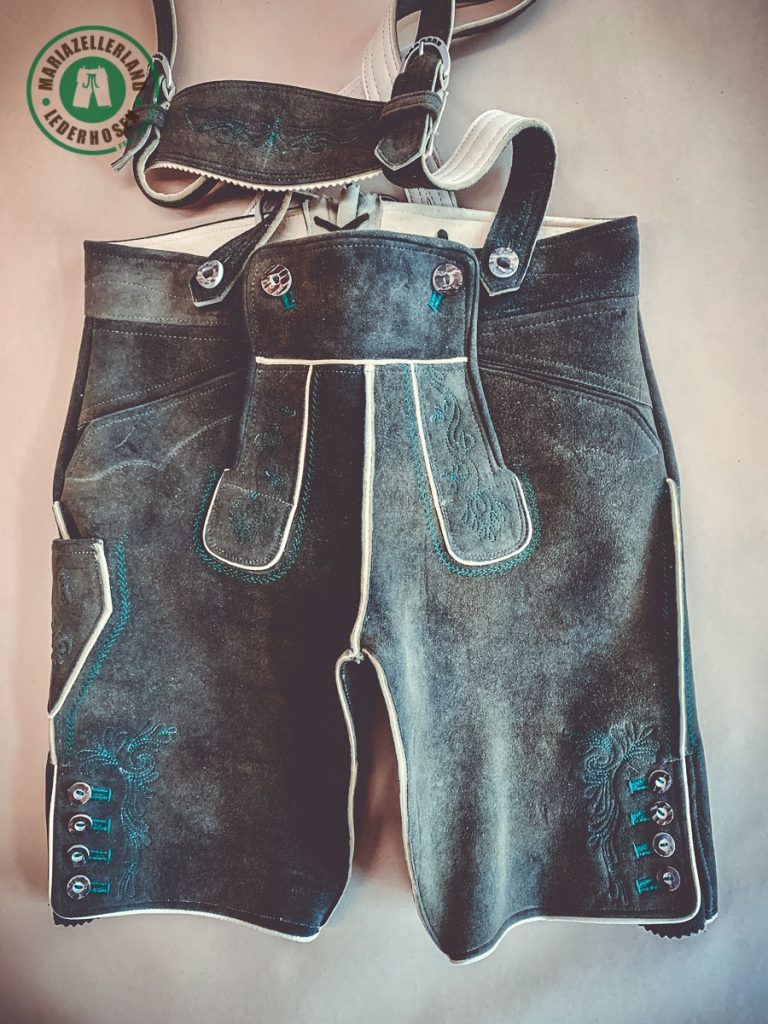 Kurze Hirschlederhose Altschwarz
